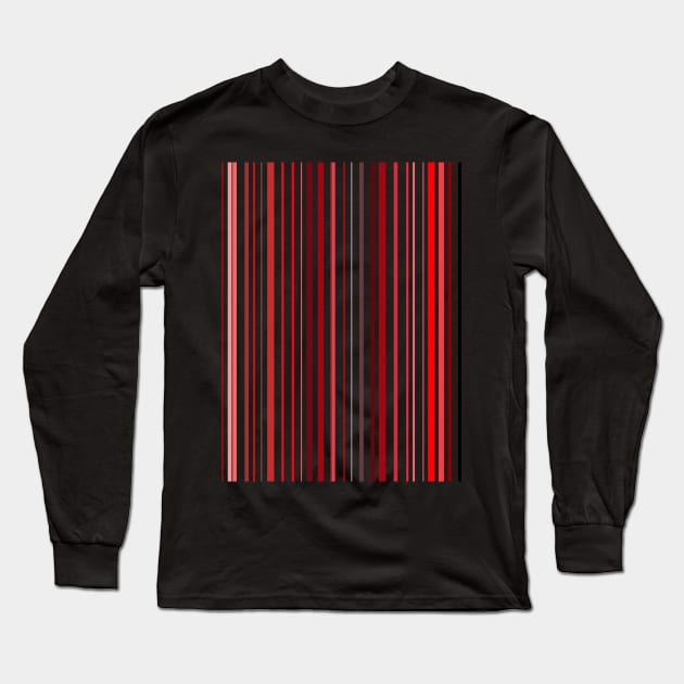 Red Barcode Long Sleeve T-Shirt by Aesir_Artwork